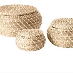 3 woven baskets
